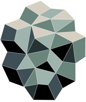Geometric shape featuring shades of green